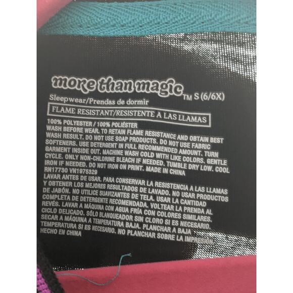 More Than Magic Party Print Pajama Top Black Small Sleepwear Birthday S 6/6X‎ - Picture 3 of 6